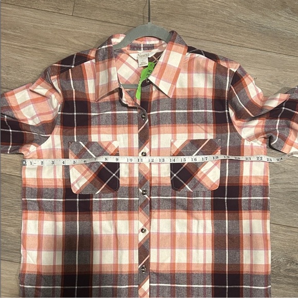 NWT Natural Reflections Vibrant Plaid Button Down Shirt Size L - Picture 4 of 8